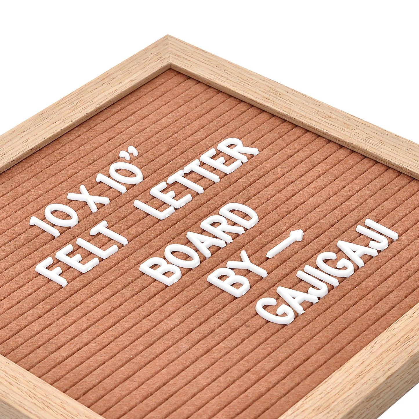 Felt Letter Board with 294 Letters, Numbers, Symbols - 10x10 inch Changeable Message Board with Wooden Frame Wall Mount (Brown)