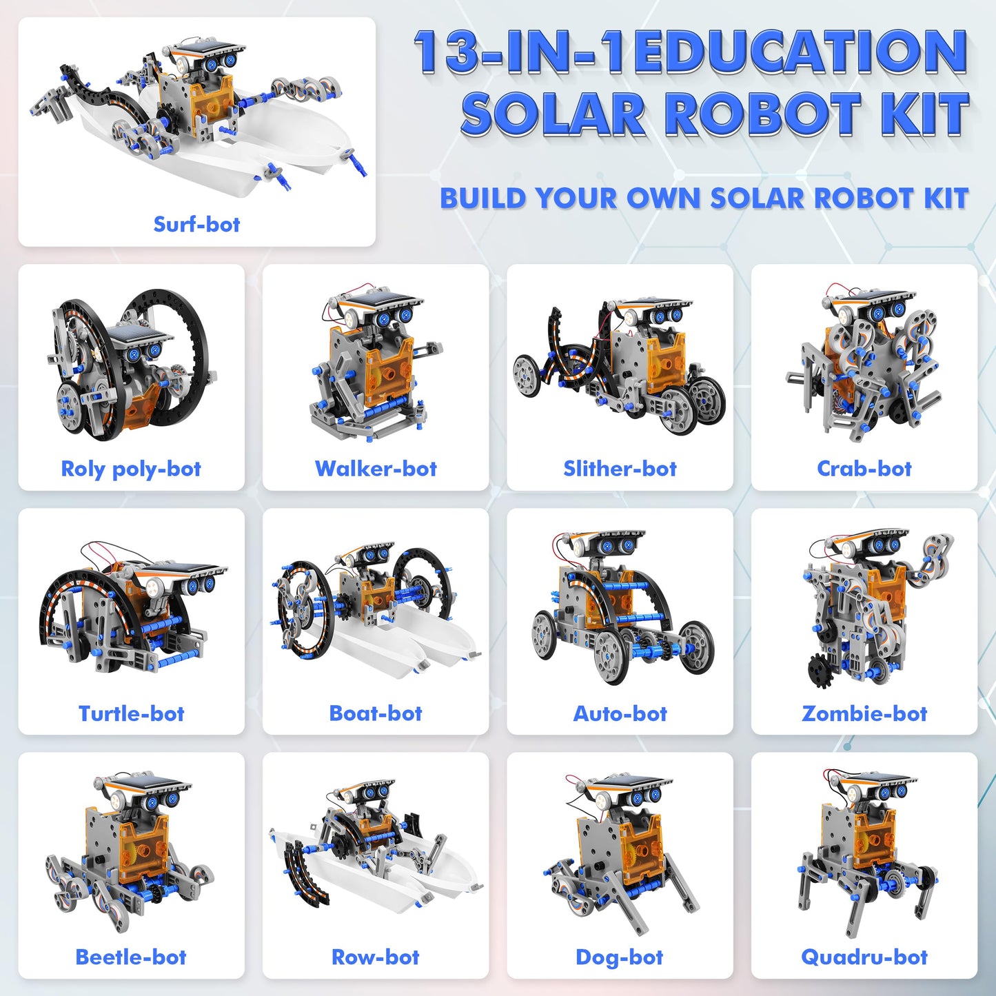Bottleboom STEM 13-in-1 Education Solar Power Robots Toys for Boys Age 8-12, Educational Toy Science Kits for Kids Experiment Robotics Set Birthday Gifts for 8 9 10 11 12 Years Old