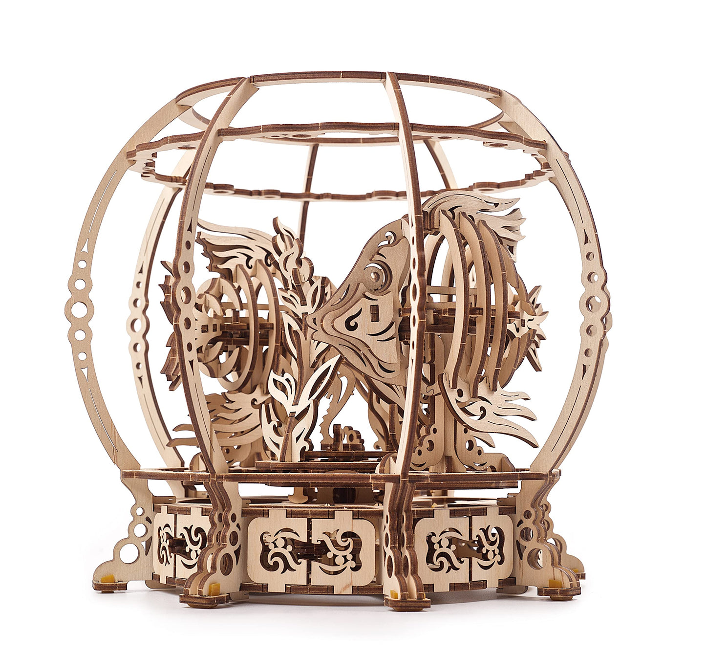 UGEARS Aquarium 3D Wooden Puzzles for Adults - Wooden Model Kits for Adults Mechanical Aquarium Puzzles for Adult Unique Wooden Puzzle Brain Teaser, Hobby Set Home Decoration