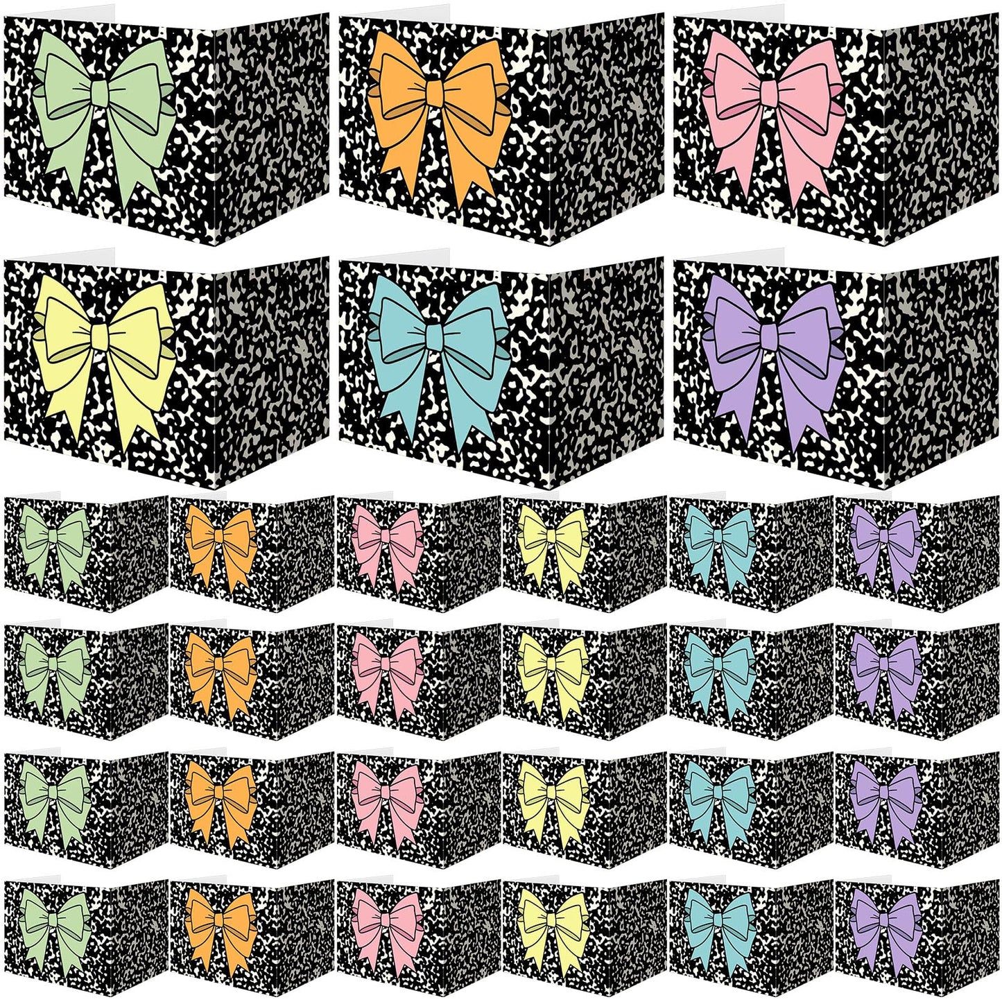 Poola Voidra 24 Pcs Composition Desk Dividers for Students Cardboard Privacy Folders Testing Privacy Classroom Boards for Desk Back to School Teacher Office Study Supplies (Pastel Bow)