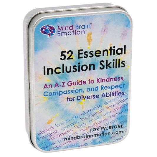 Mind Brain Emotion 52 Essential Inclusion Skills - A to Z Guide to Kindness, Compassion, Respect for Diversity and Disabilities - Educational Cards and Health Advocate to Teach Kids Empathy