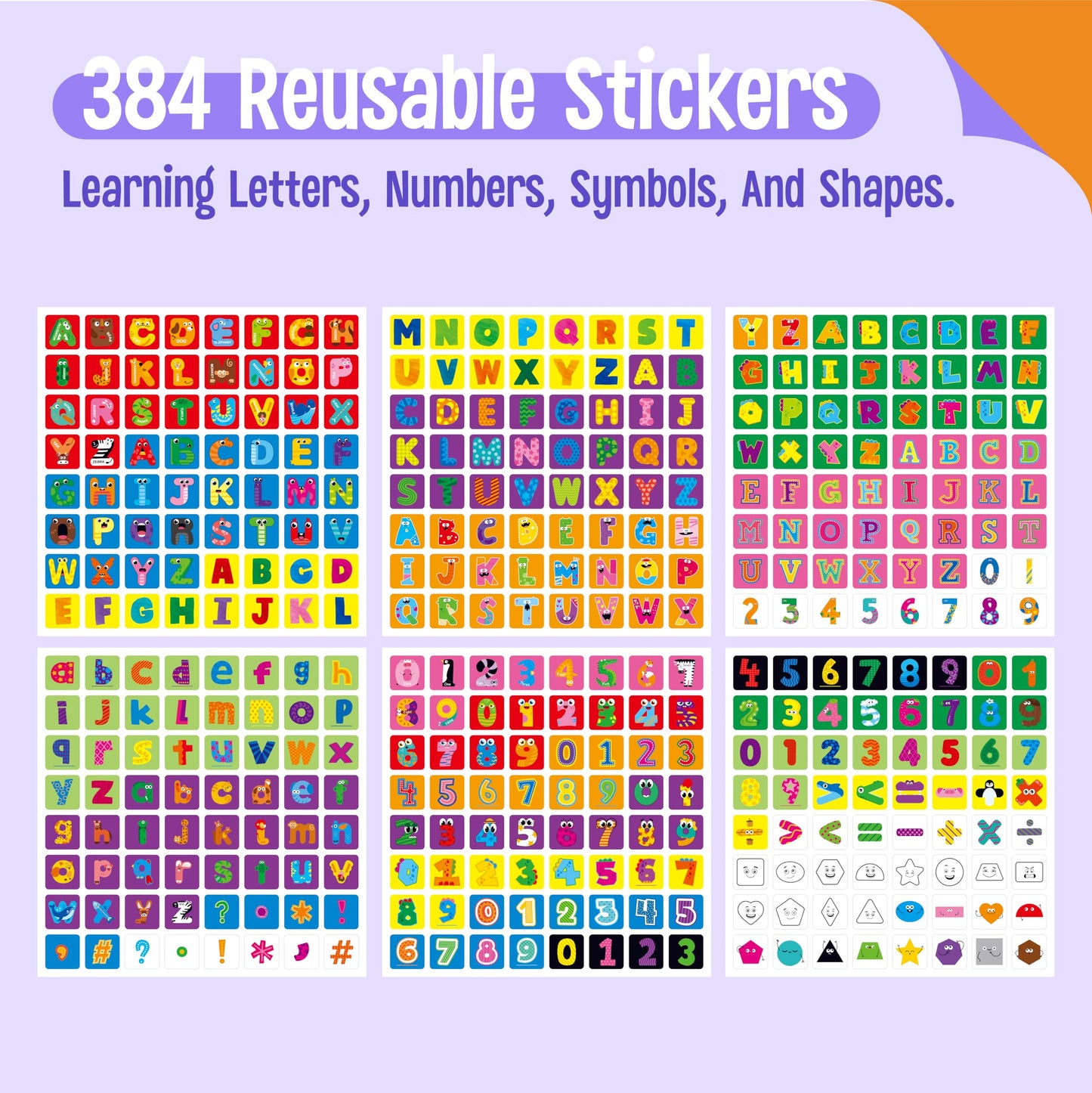 100 Math Linking Cubes, Math Cubes with 384 Reusable Stickers-Letters, Numbers, Shapes, Manipulative Geometric Connecting and Counting Blocks, Educational Toy for Kids Math Learning and Fun Activities