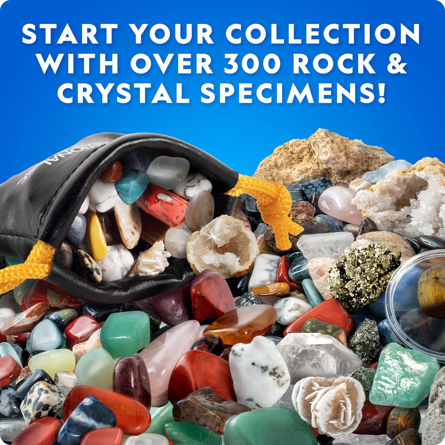 National Geographic Geology Bundle – Including Rock Collection Box for Kids, Crystal Growing Kit, and Gemstone Dig Kit, Real Gemstones and Crystals, Science Kit for Boys and Girls (Amazon Exclusive)