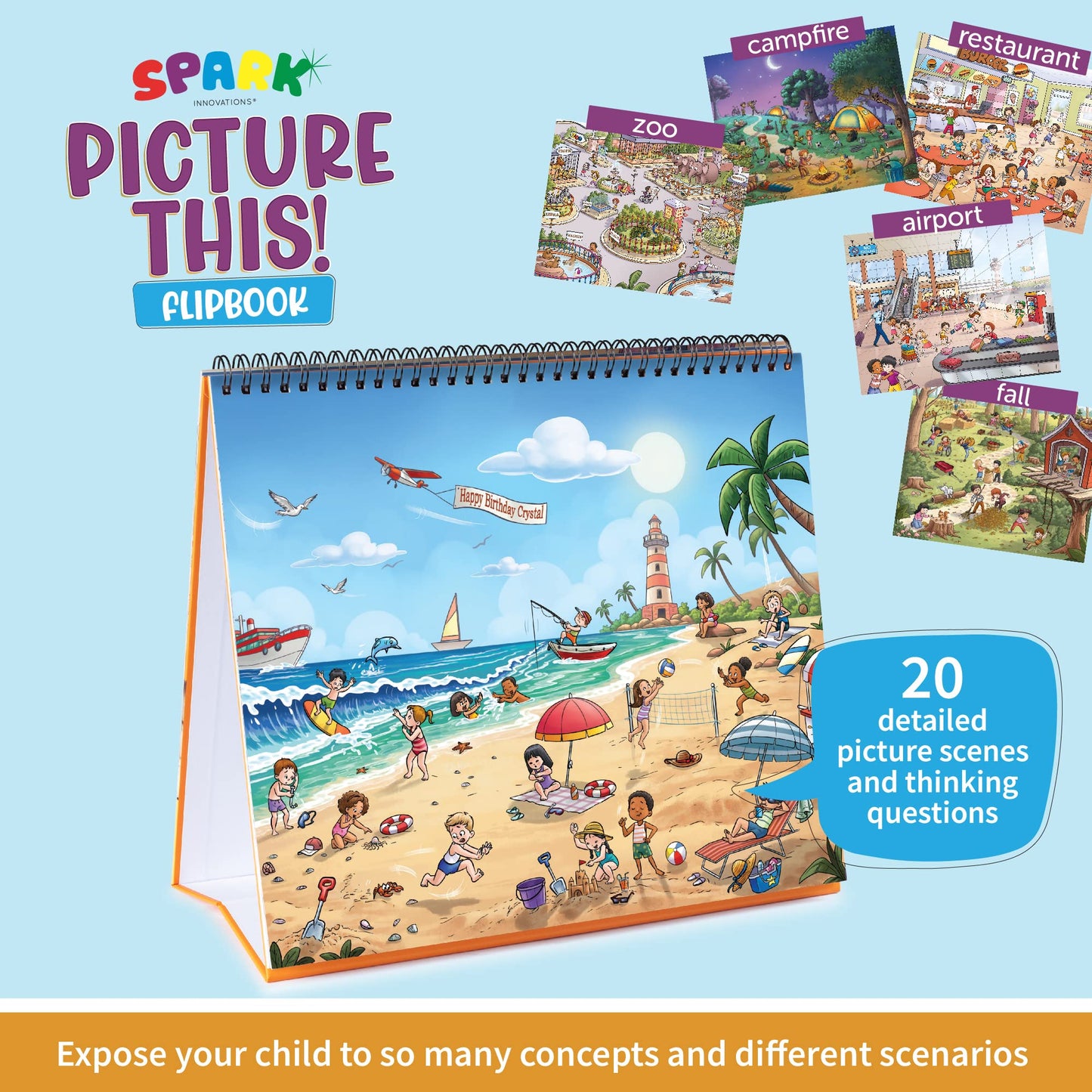 SPARK INNOVATIONS Picture Cards and Emotion Book, SEL Story Cards, Homeschool, Autism Activity, Educational Busy Book, Speech Therapy Materials (Picture This 1 & 2)