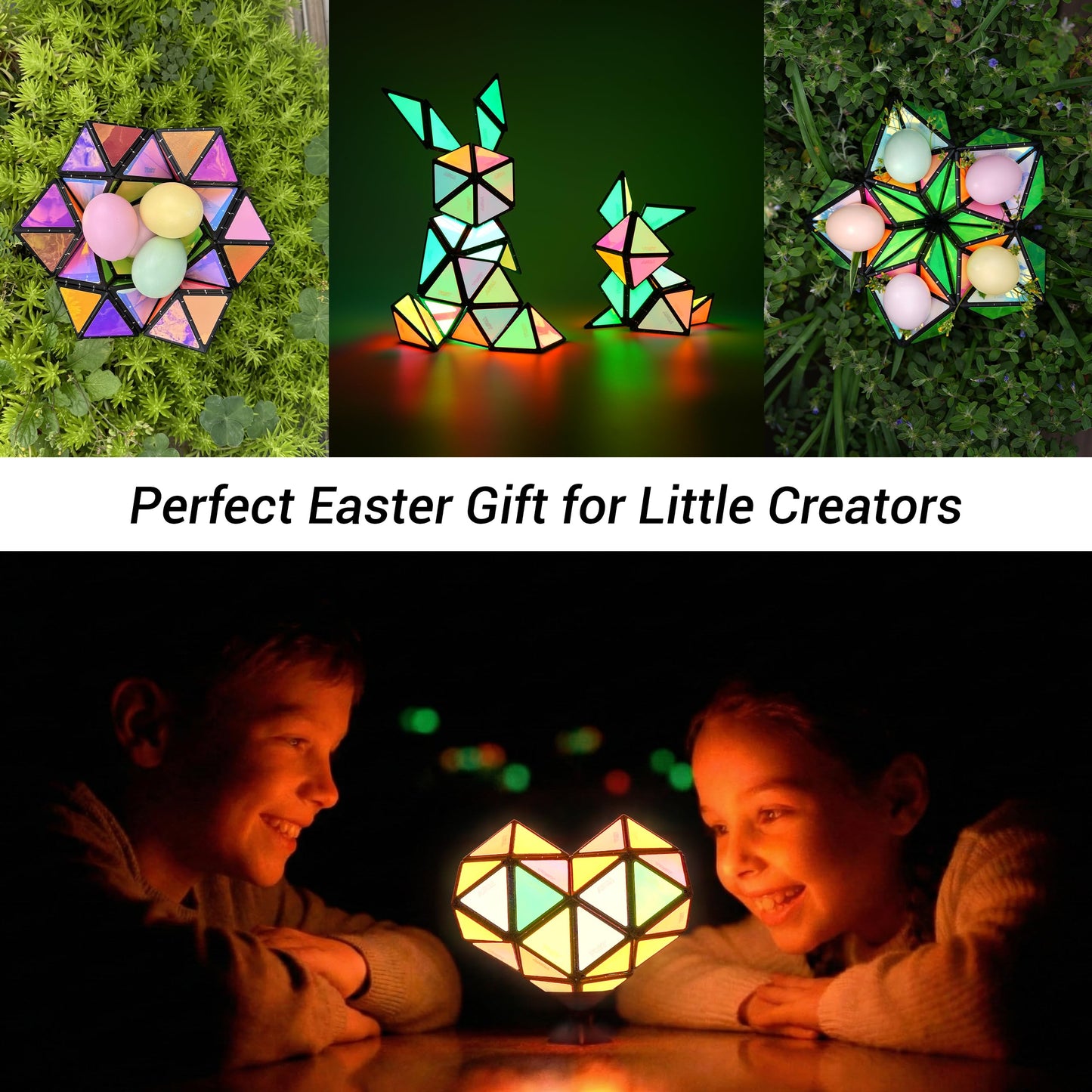 TOSY Magnet Pyramid - 1 Fidget Cube Transforms into 1 Billion Shapes, 243 Rare Earth Magnets, Glowing, Holographic Design, Spinner Accessory, Gift for Christmas Birthday (Set of 1 Stone 1 Glow)