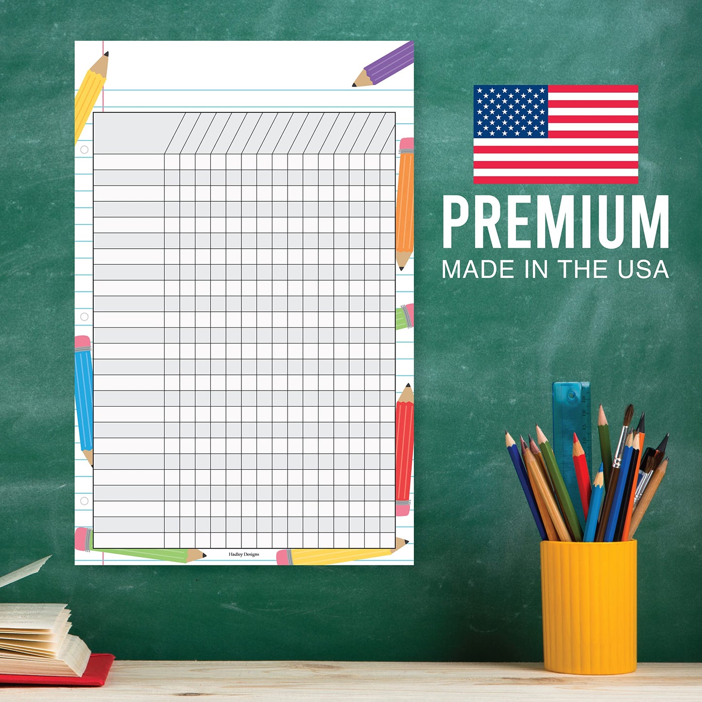 Attendance Chart for Classroom Management - 4 Incentive Chart for Classroom Essentials, 11x17 Student Behavior Charts and Homework Tracker, Teachers Class Attendance and Assignments Log