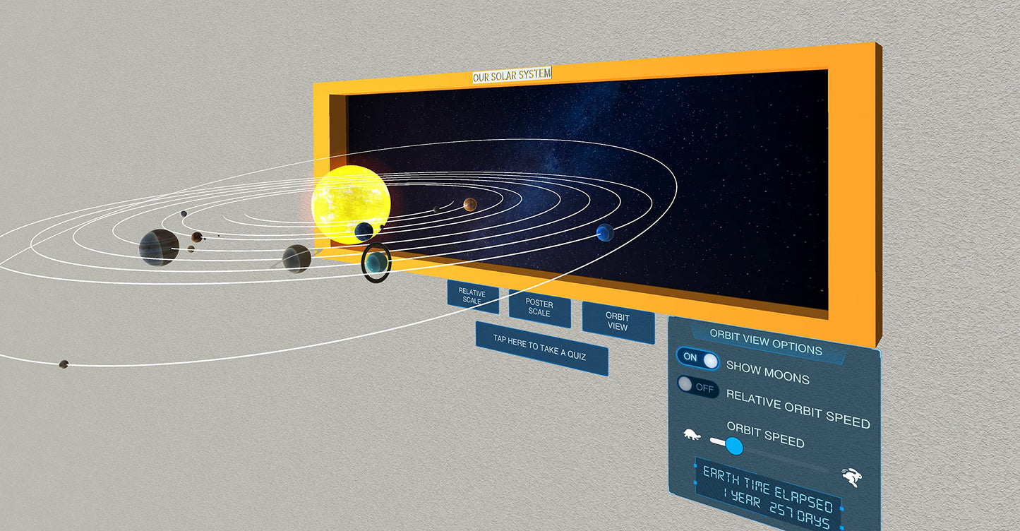 FarSight XR | Our Solar System: an Augmented Reality Poster (39" x 13") | Interactive STEM Education | Science Learning Resource | Virtual 3D Planet Models