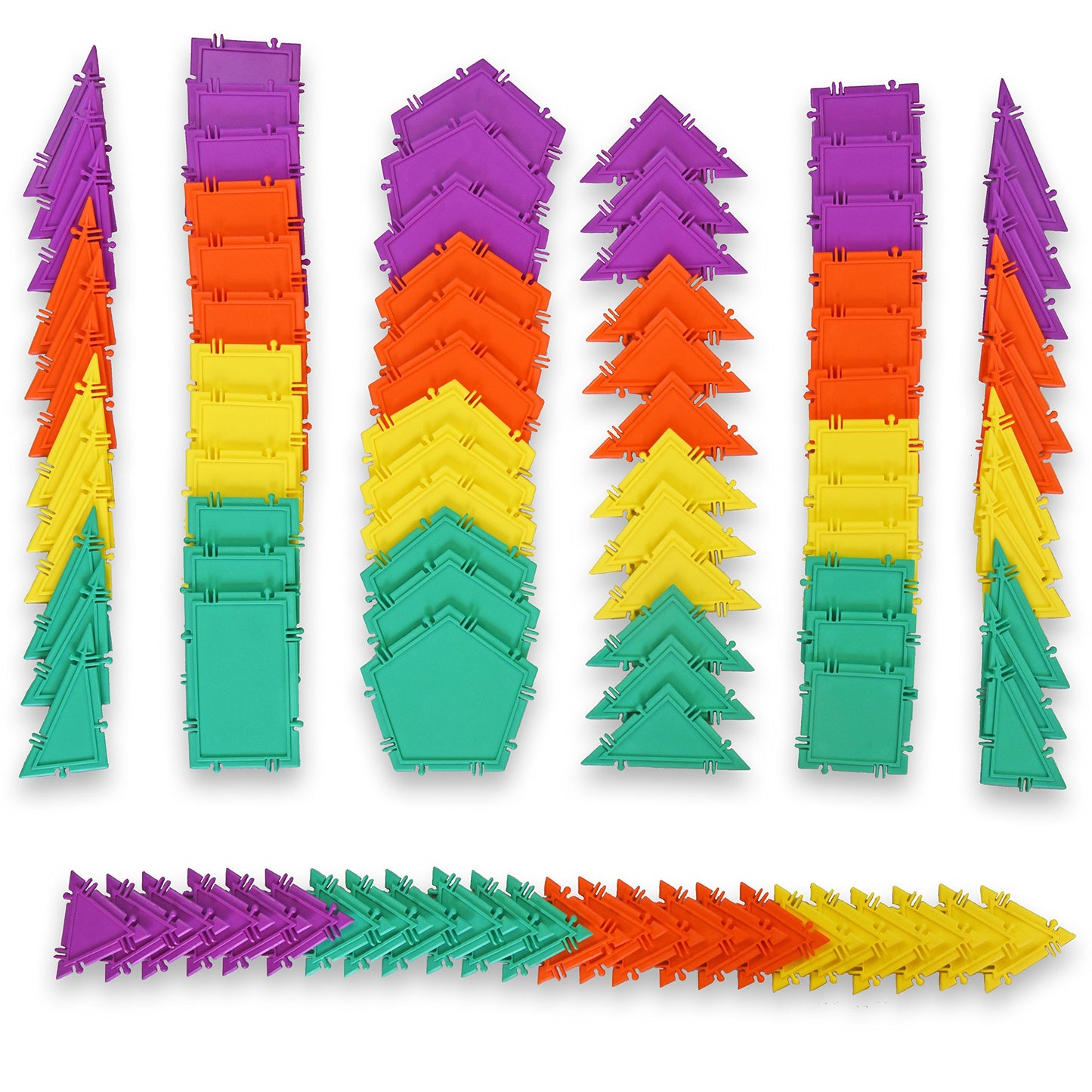 Geometiles 3D Building Set for Learning Math, Includes Many Online Activities, 96-pc, Made in USA