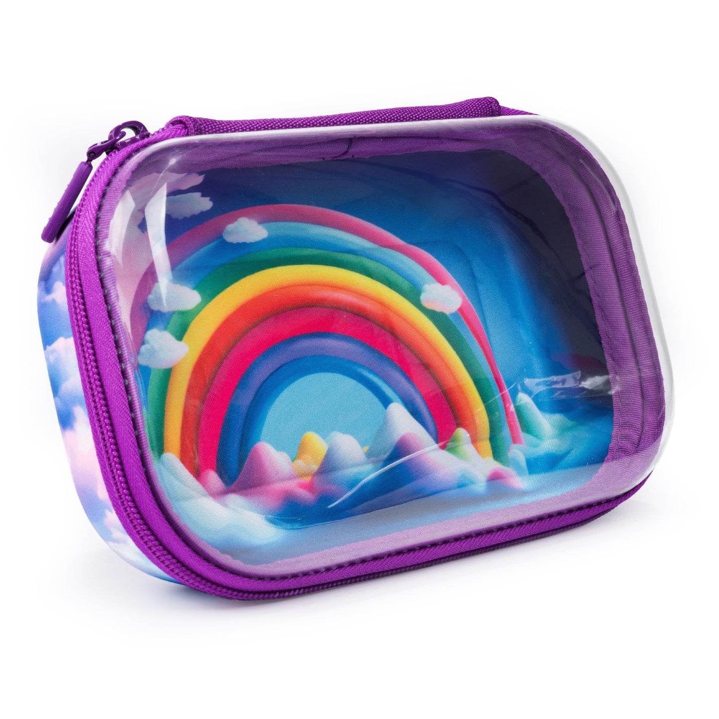 ZIPIT Clear Top Pencil Case for Kids, Durable Pencil Box for School, Large Capacity Stationery Organizer Box, Rainbow
