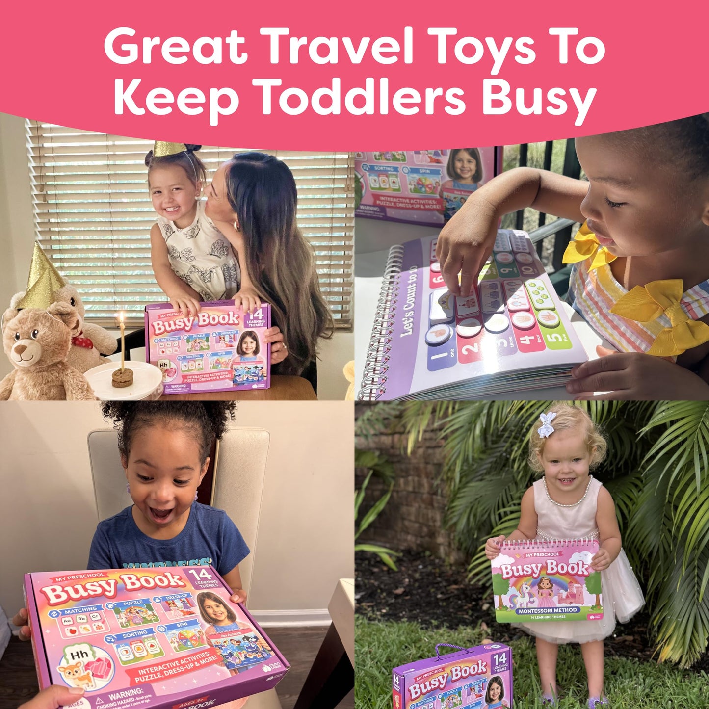3 Year Old Girl Gifts - Montessori Busy Book For Toddlers 3-5, 4 Year Old Girl Birthday Gifts, Princess Dress Up Unicorn Toys for Girls - Preschool Learning Activities, Toddler Travel Toys for Girls