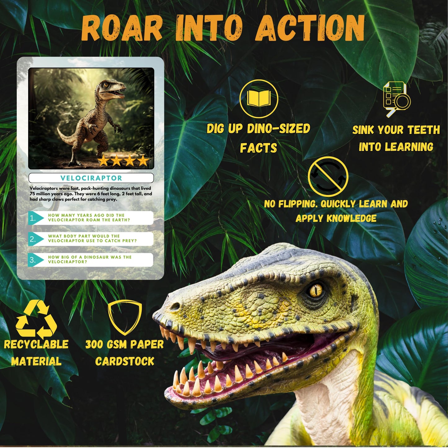 Little Known Truths Dinosaur Trivia Flash Cards for Kids Ages 3+, Educational Dinosaur Learning Game, STEM Flash Cards in Metal Tin, Screen-Free Travel Toy
