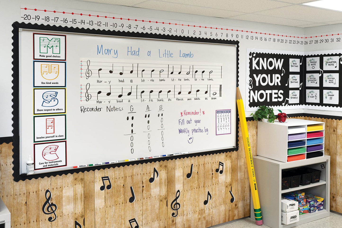 Classroom Keepers 12" x 18" Construction Paper Storage, 10-Slot, White, 17" H x 27" W x 19" D, 1 Unit