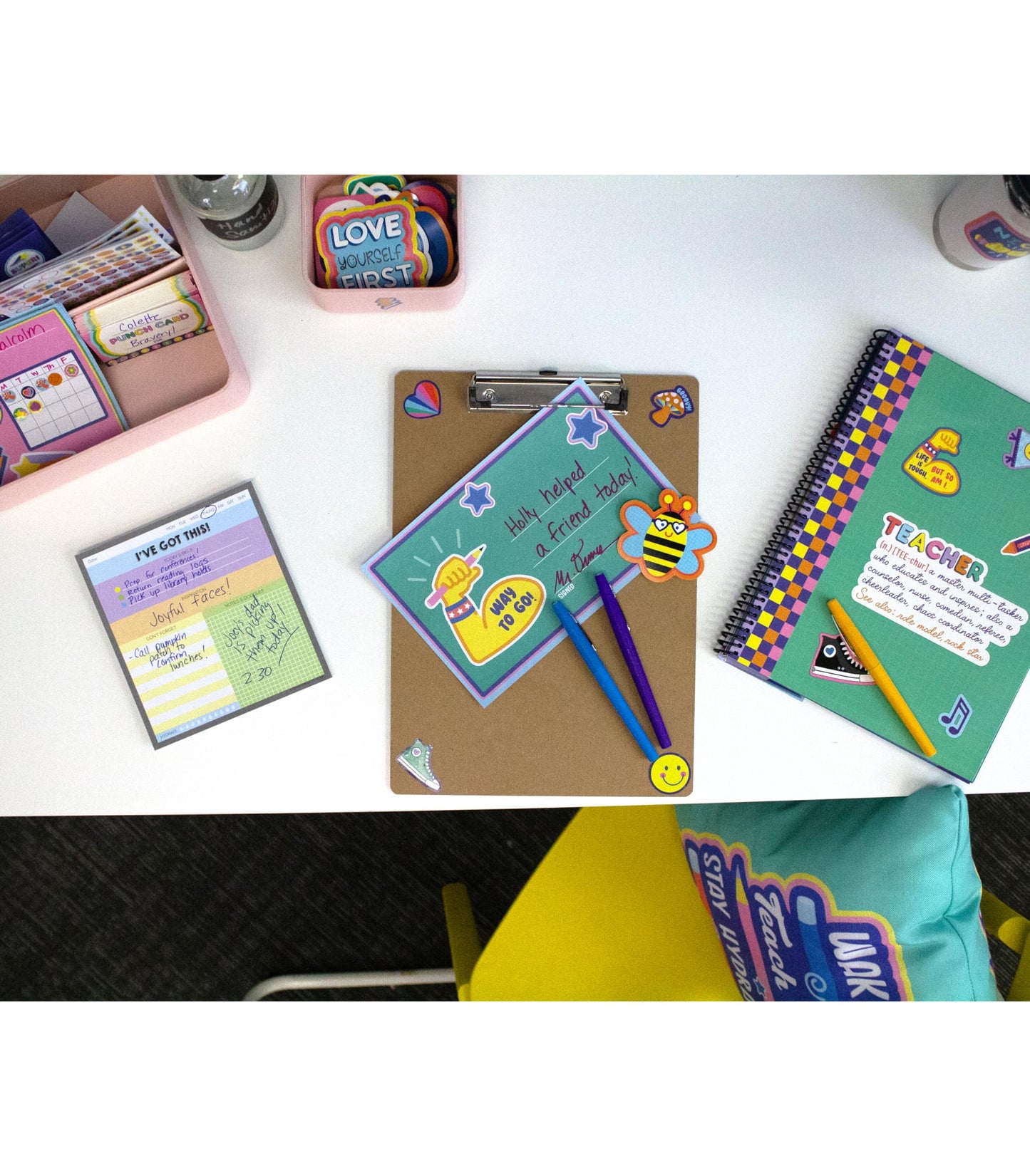 Carson Dellosa We Stick Together 107PC School Supplies, Incentives, Behavior Charts, Stickers, Punch Cards, Dry Erase Goal Tracker, Calming Corner Items Kids Poster, Motivational Classroom Must Haves