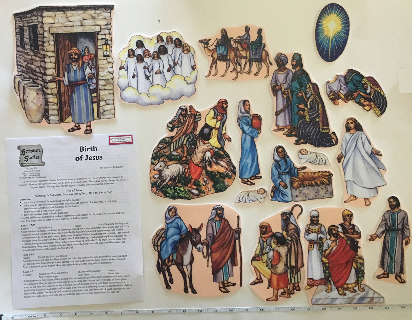 Story & Life of Jesus 13 Bible Stories Felt Figures for Flannel Board- Precut & Ready to Use!