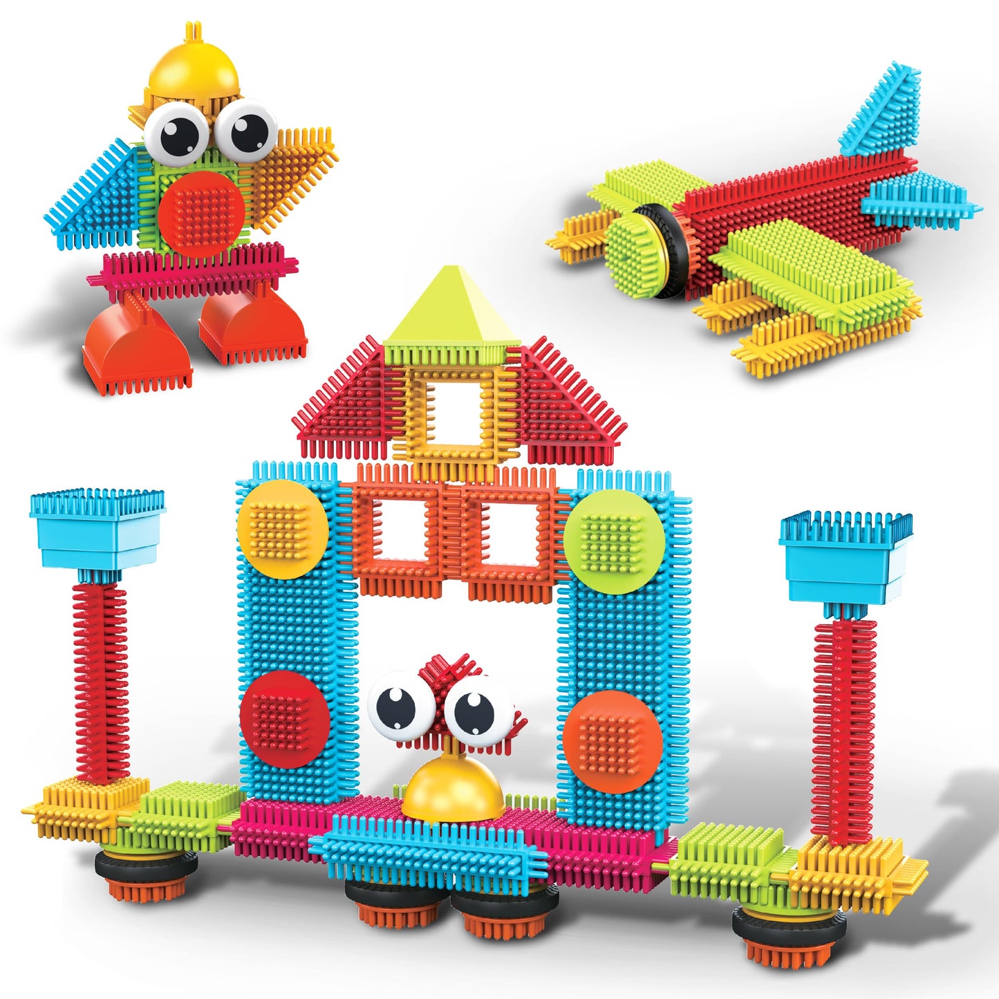 PicassoTiles Toys 41 piece Hedgehog Block Building Blocks Construction Toy Set w/IdeaBook Learning Playset None Magnetic STEM STEAM Educational Kit Child Brain Development Preschool Kindergarten PTB41