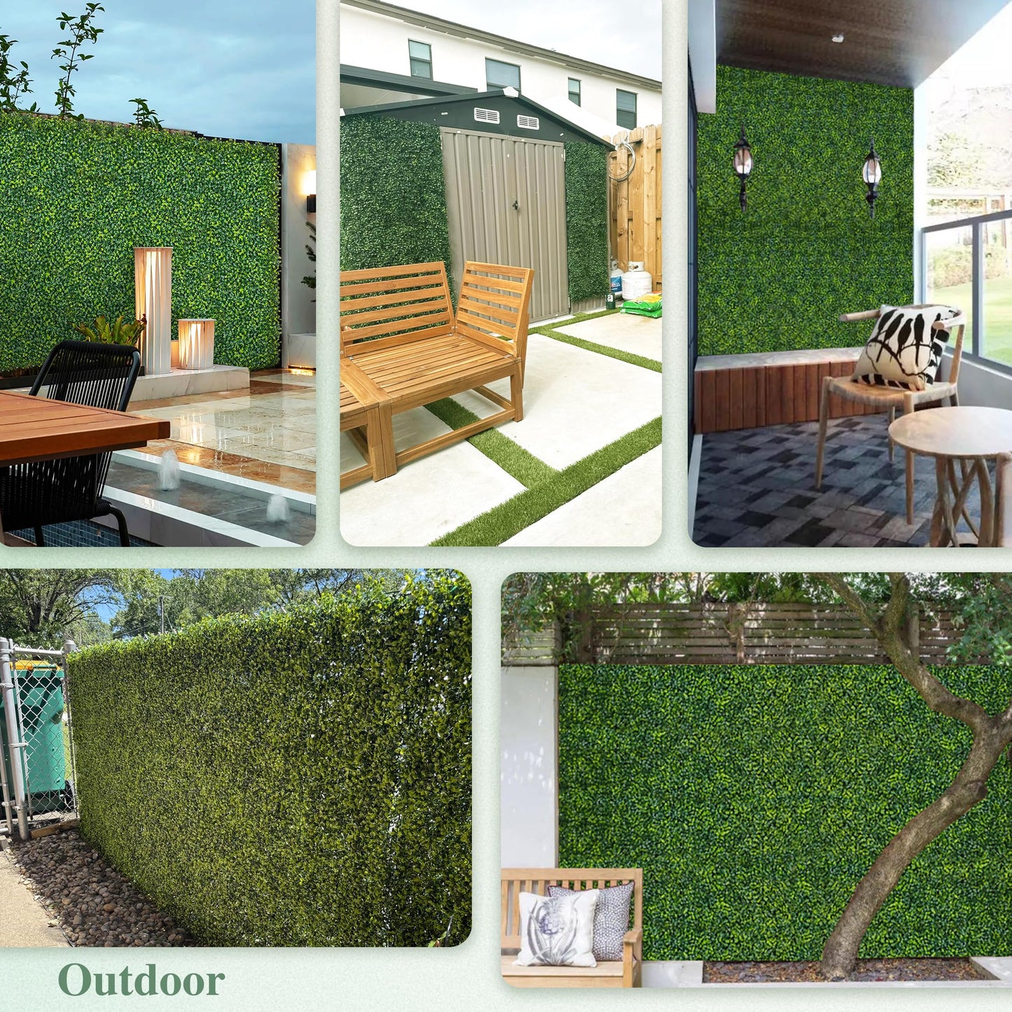 ODTORY Artificial Boxwood Roll Panels: 6 ft x 12 ft (72 sq ft) UV-Resistant Green Grass Wall Decor, Faux Ivy Privacy Fence Screen for Indoor and Outdoor, Garden, Home Decor