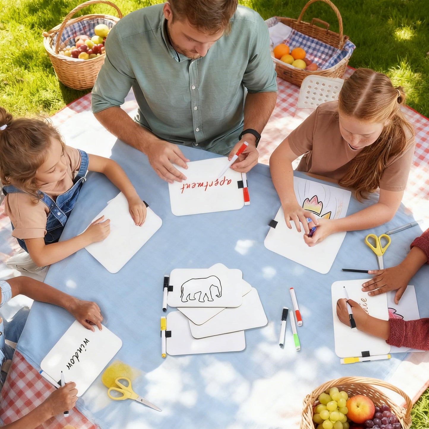 10 Sets Double Sided Small Whiteboard Dry Erase Boards 9" x12'' Mini Dry Erase Lap Boards with Markers Erasers Pen Holders Personal Whiteboards for Students Classroom Teacher