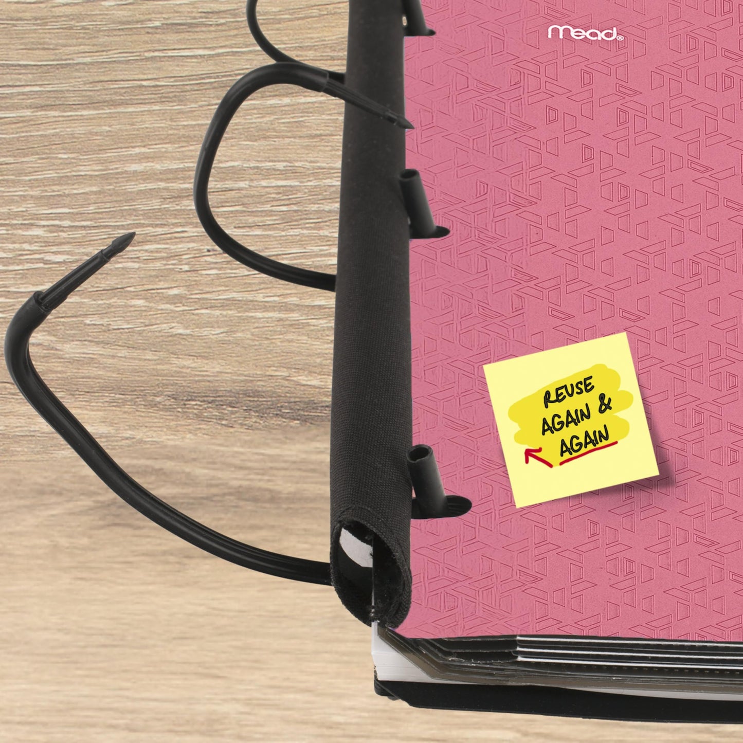 Five Star Flex Refillable Notebook + Study App 1 Inch O-Rings Binder with Pockets Tabs and Dividers, 220 Sheet Capacity, Includes 60 Sheets 8.5" x 11" College Ruled Paper, Prom Pink (293260R)