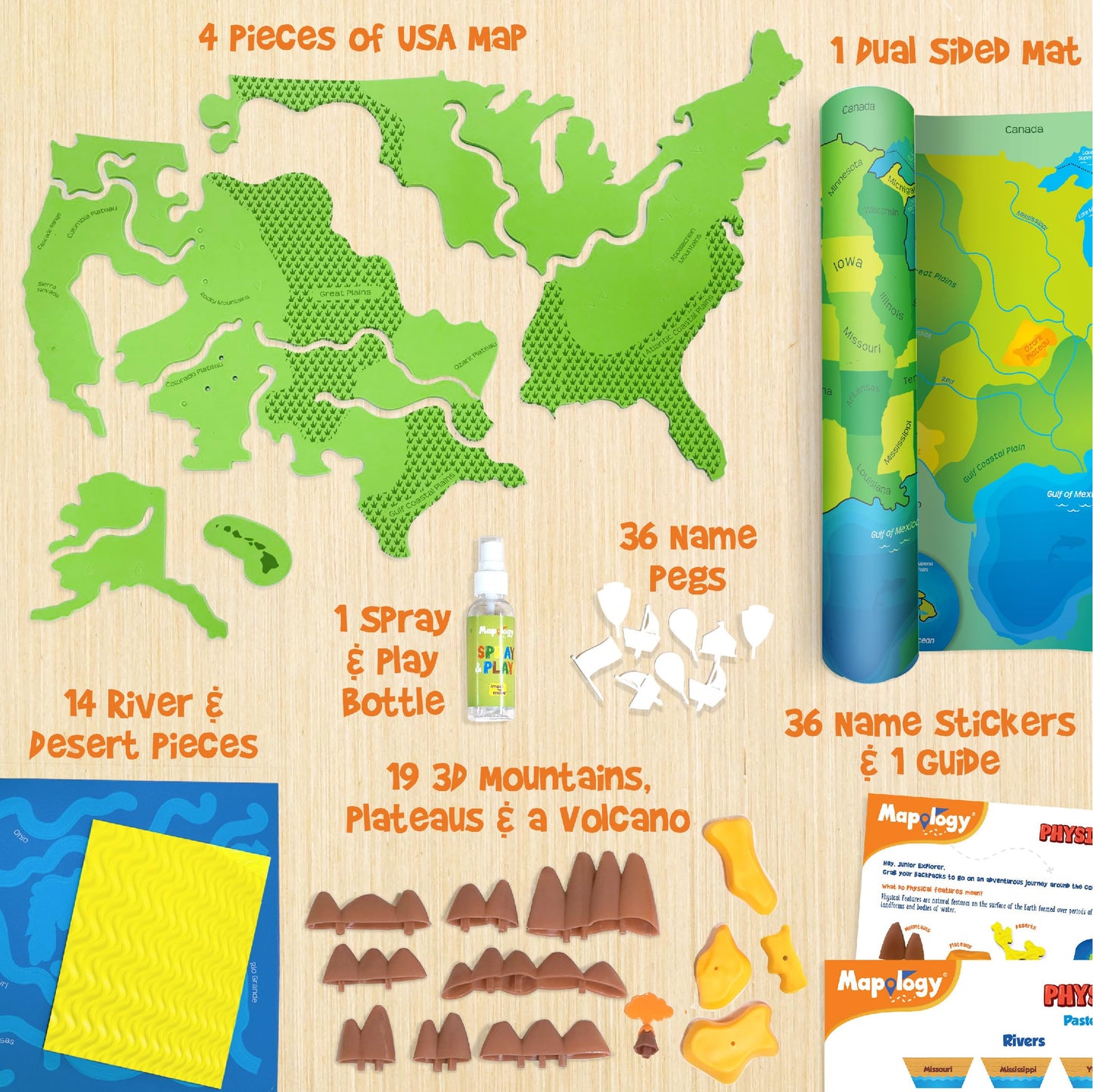 Imagimake Mapology Physical Features USA Puzzle | Mountains, National Parks, Rivers & Lakes 3D Puzzle Toys for Ages 8-13 | Educational Toys | Classroom Must-Haves | Back to School Gifts for Kids 8-12