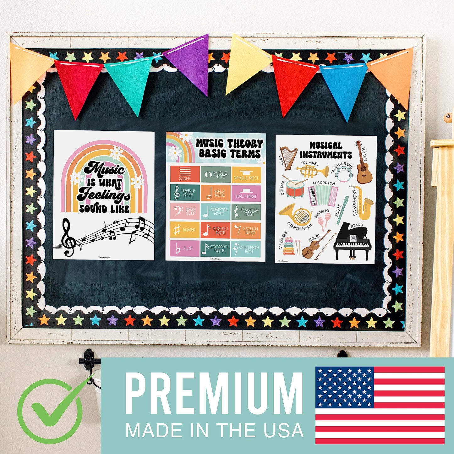 Hadley Designs 9 Music Classroom Posters – Retro Music Classroom Decor, Choir & Solfege Prints, Bulletin Board Decorations, Educational Supplies for Teachers
