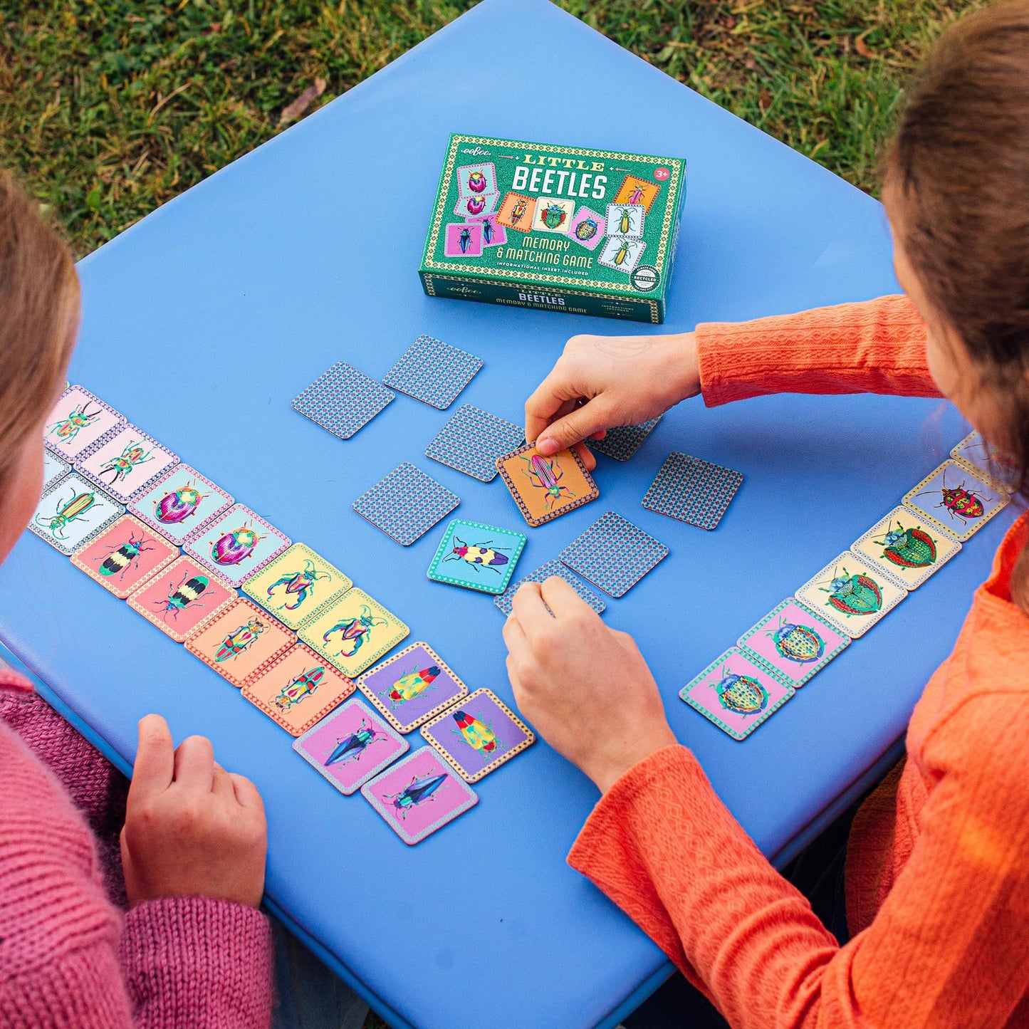 eeBoo: Memory & Matching Game- Little Beetles- 18 Illustrated Matching Pairs, Concentration Tile Game, Informative Insert, Kids Ages 3+, 1-4 Players