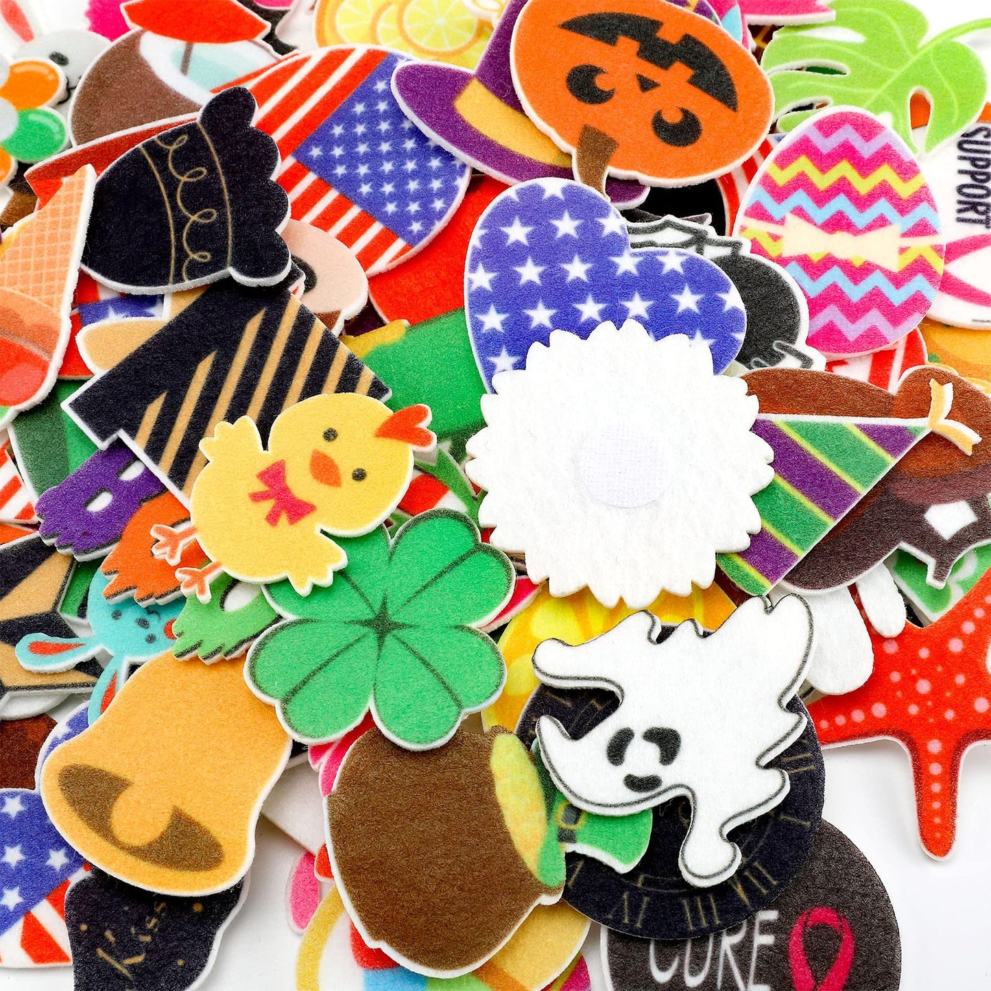 Oudain 100 Pcs Seasonal Letter Board Accessories Icons for Felt Bulletin Graduation Decoration Hawaii Independence Day Board Decoration Letterboard Accessories Holiday Pieces Changeable with Adhesive