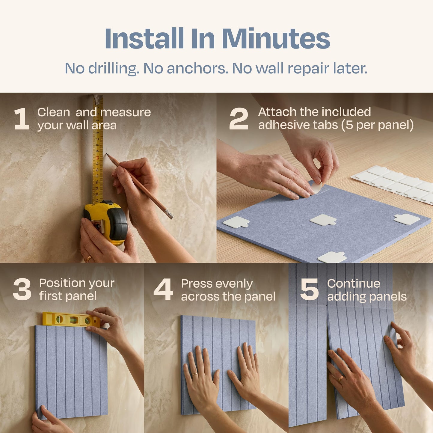Ekkogo X-Large Cork Board Alternative 12-Pack Felt Bulletin Board Thick and Decorative Pin Board for Home Office Walls 47.24 x 35.43 Inches with 72 Adhesive Tabs - [Dusky Gray]