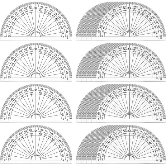 Zonon 100 Pcs 4 Inch Clear Plastic Protractor Bulk Math Protractors Set 180 Degrees Geometry Drafting Tools for Classroom Industry Office Back to School Supplies