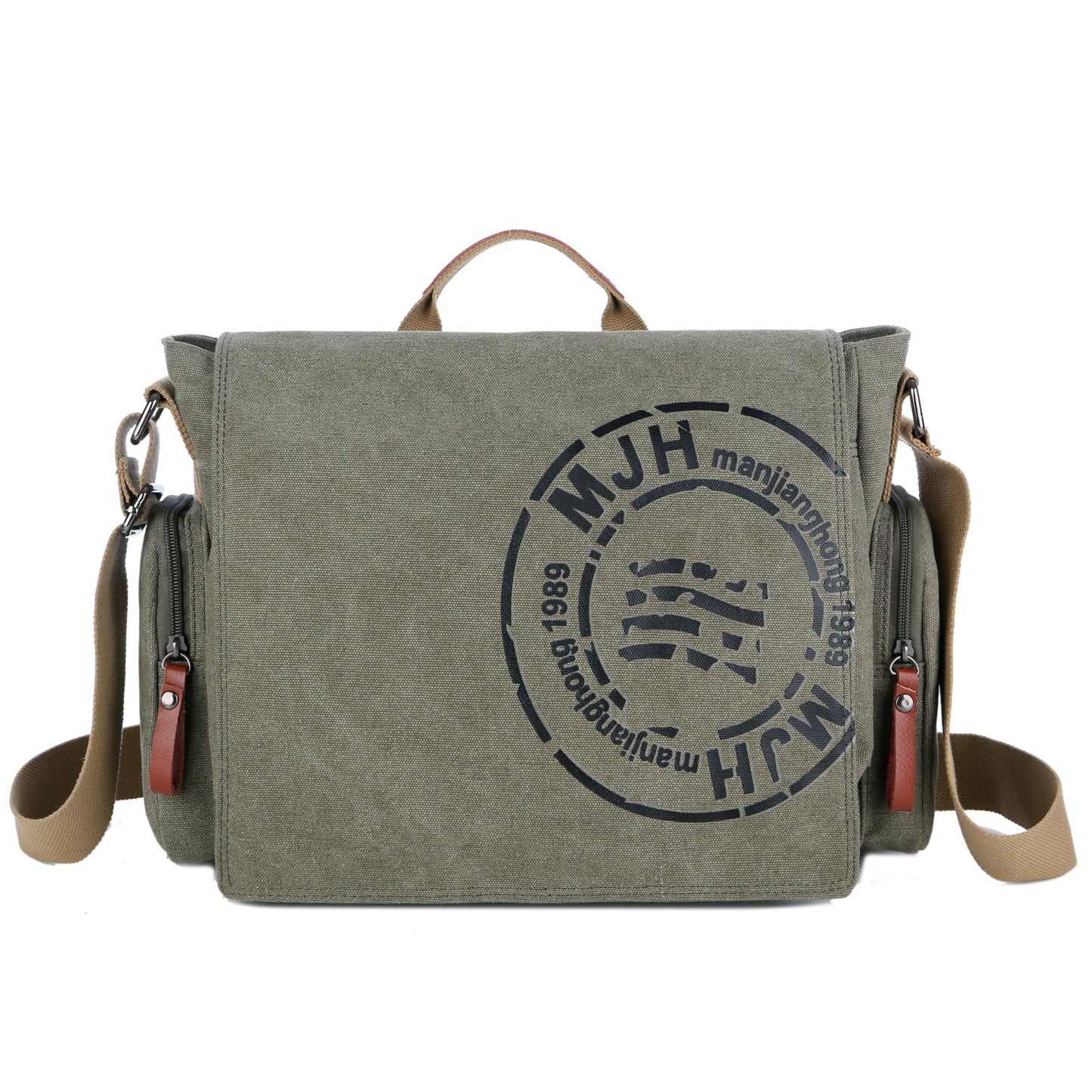 FSD.WG Satchel Messenger Bag for Men Canvas,Travel Shoulder bag 13.5" Laptop Bags