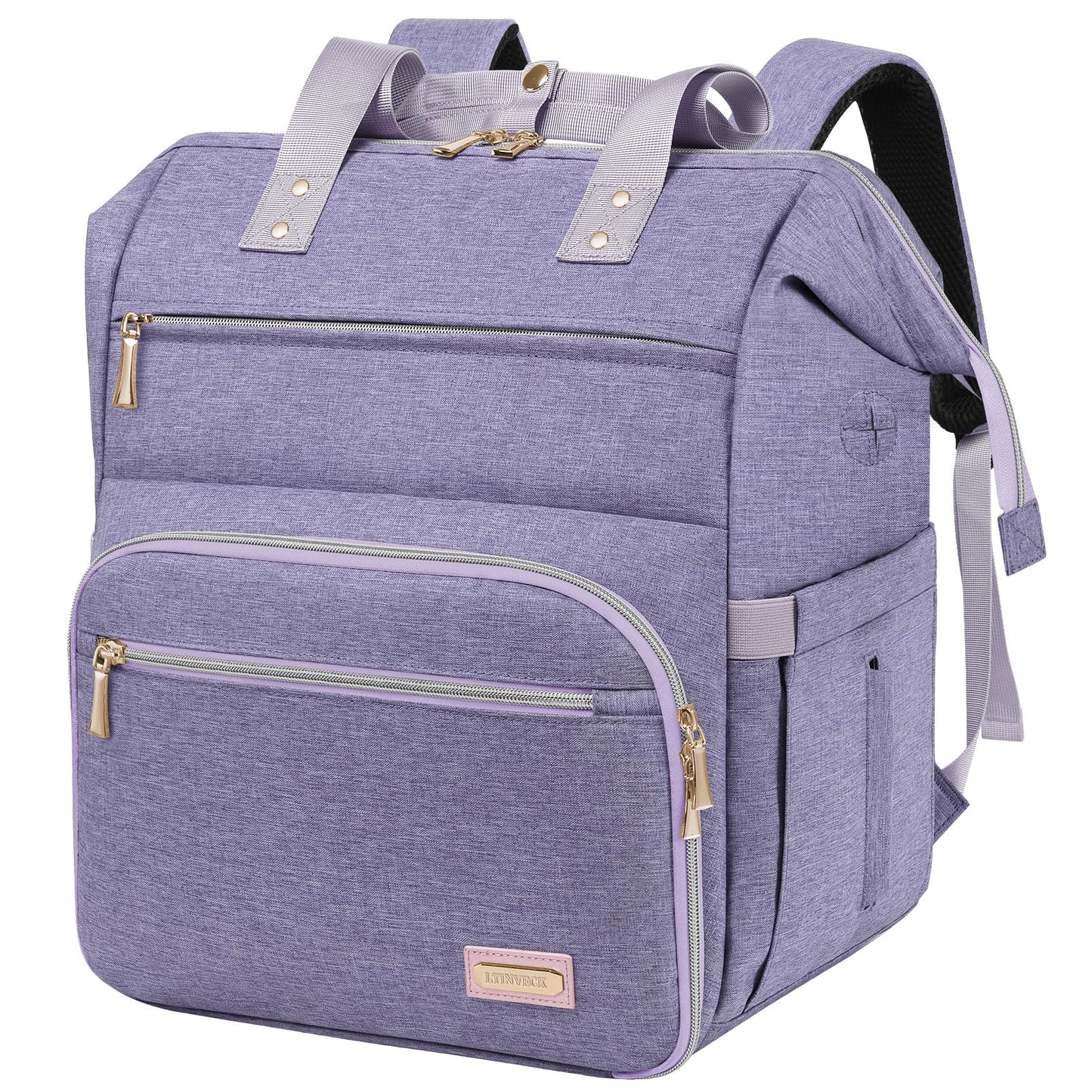 Nail Polish Organizer Case Backpack Holds 70 Bottles (15ml/0.5fl.oz) & Nail Lamp, 2 Layers Detachable Nail Kit Storage Case, Large Travel Nail Supplies Shoulder Bag for Manicure Tools (Purple)