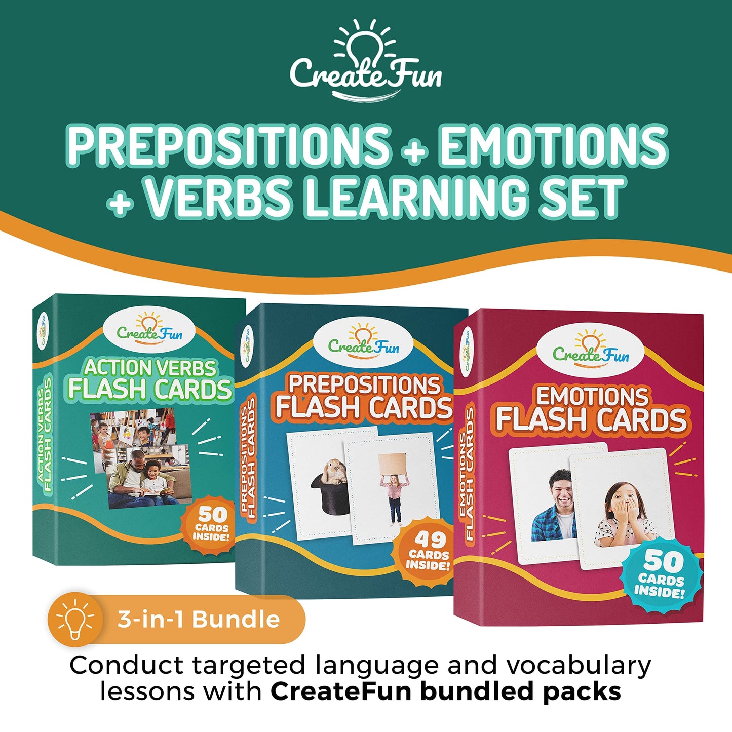 149 Prepositions, Emotions & Action Verbs Flash Cards Set - Educational Photo Cards with Learning Games for Toddlers, Kids, Adults, Seniors, Preschool Prep, Speech Therapy and ESL Teaching Materials