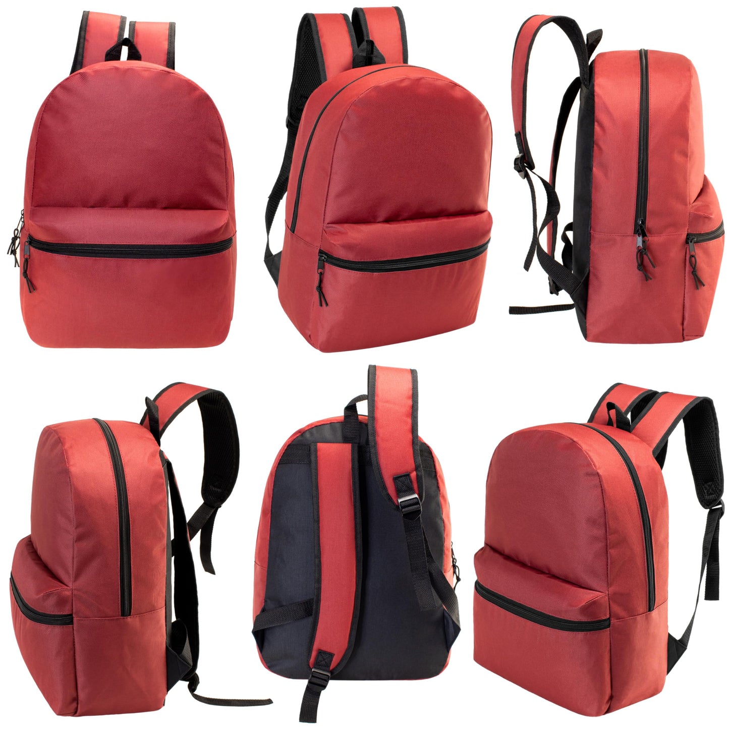 Moda West 17" School Backpacks for Kids - Backpacks in Bulk for Elementary, Middle, and High School Students, 10 Pack