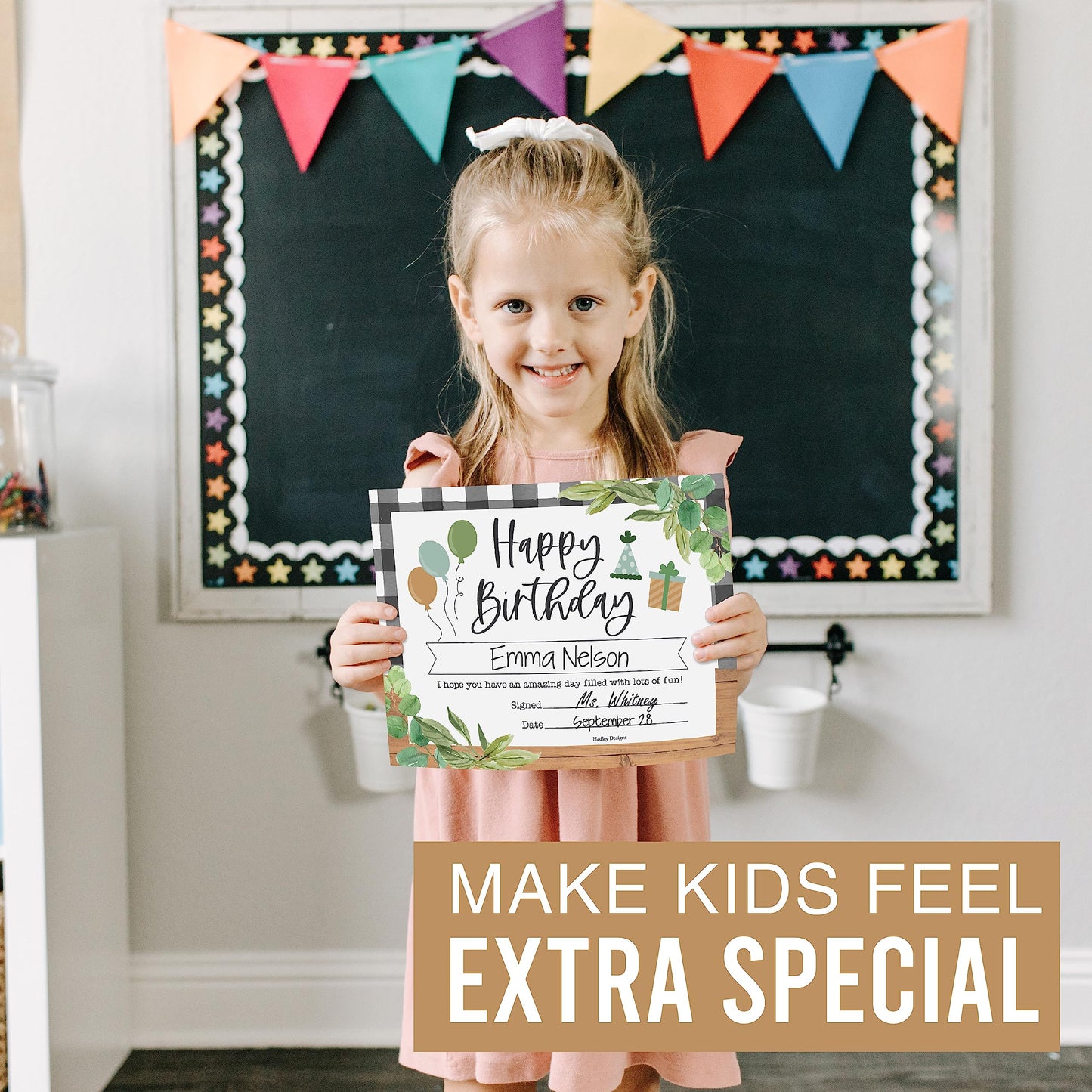 Happy Birthday Certificates for Students - 25 Student Birthday Certificates for Kids Classroom Must Haves, Teacher Supplies for Classroom Elementary, Farmhouse Teacher Essentials