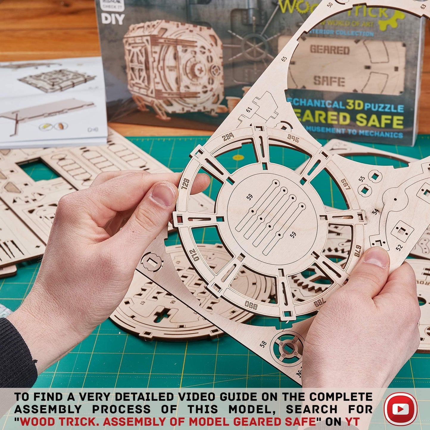 Wood Trick Safe Wooden Model Kit for Adults to Build - DIY Locker Puzzle Box with Combination - Mechanical - Store Your Precious Items - Heavy Duty Design - 3D Wooden Puzzles for Adults