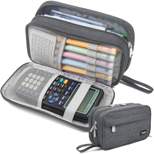 Pencil Case Big Capacity Pen Pouch Large Storage Holder Marker Pen Bag Durable 3 Compartment School Office Desk Organizer Portable Cute Zipper Stationery for Kids Teen Student Boys Girls Adults