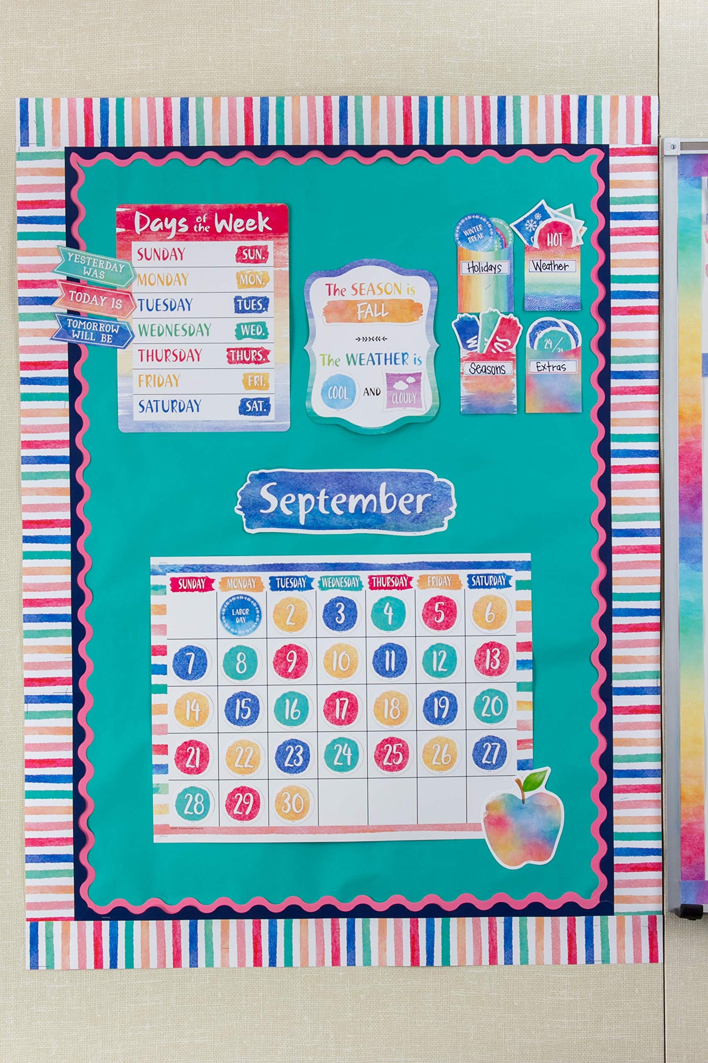 Teacher Created Resources Watercolor Calendar Bulletin Board - 8971 (Pack of 2)