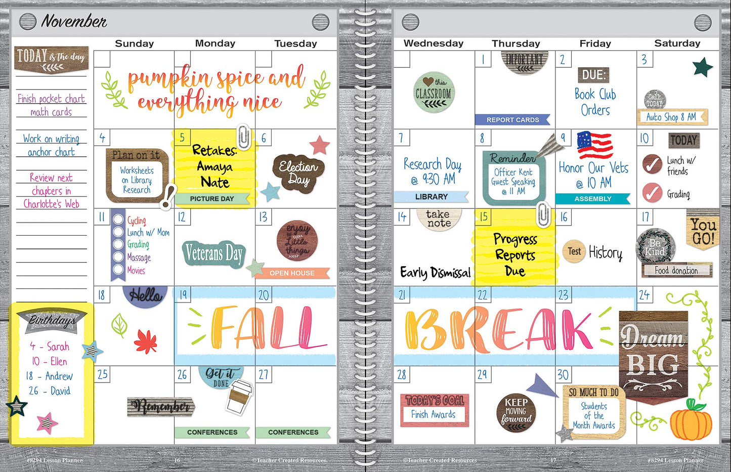 Teacher Created Resources Home Sweet Classroom Lesson Planner (TCR8294)