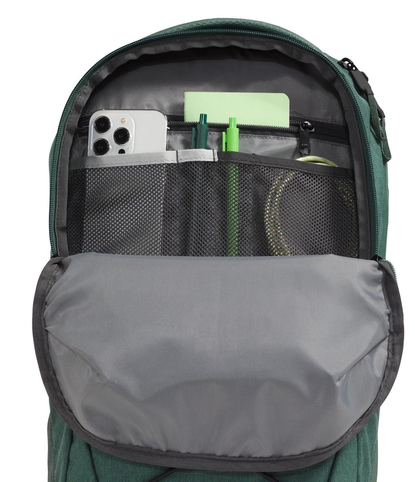 The North Face Jester Everyday Laptop Backpack - Commuter Daypack, Water Repellent, Laptop Sleeve, Duck Green Dark Heather/TNF Black, One Size