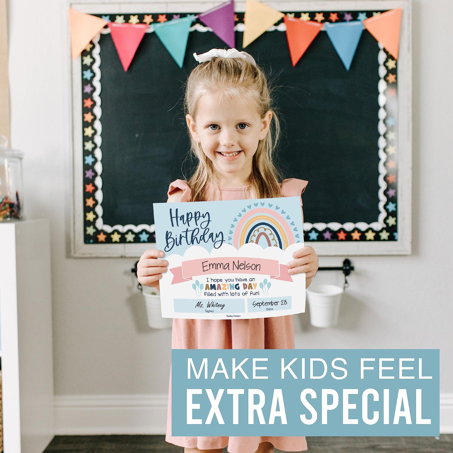 Happy Birthday Certificates for Students - 25 Student Birthday Certificates for Kids Classroom Must Haves, Teacher Supplies for Classroom Elementary, Boho Teacher Essentials