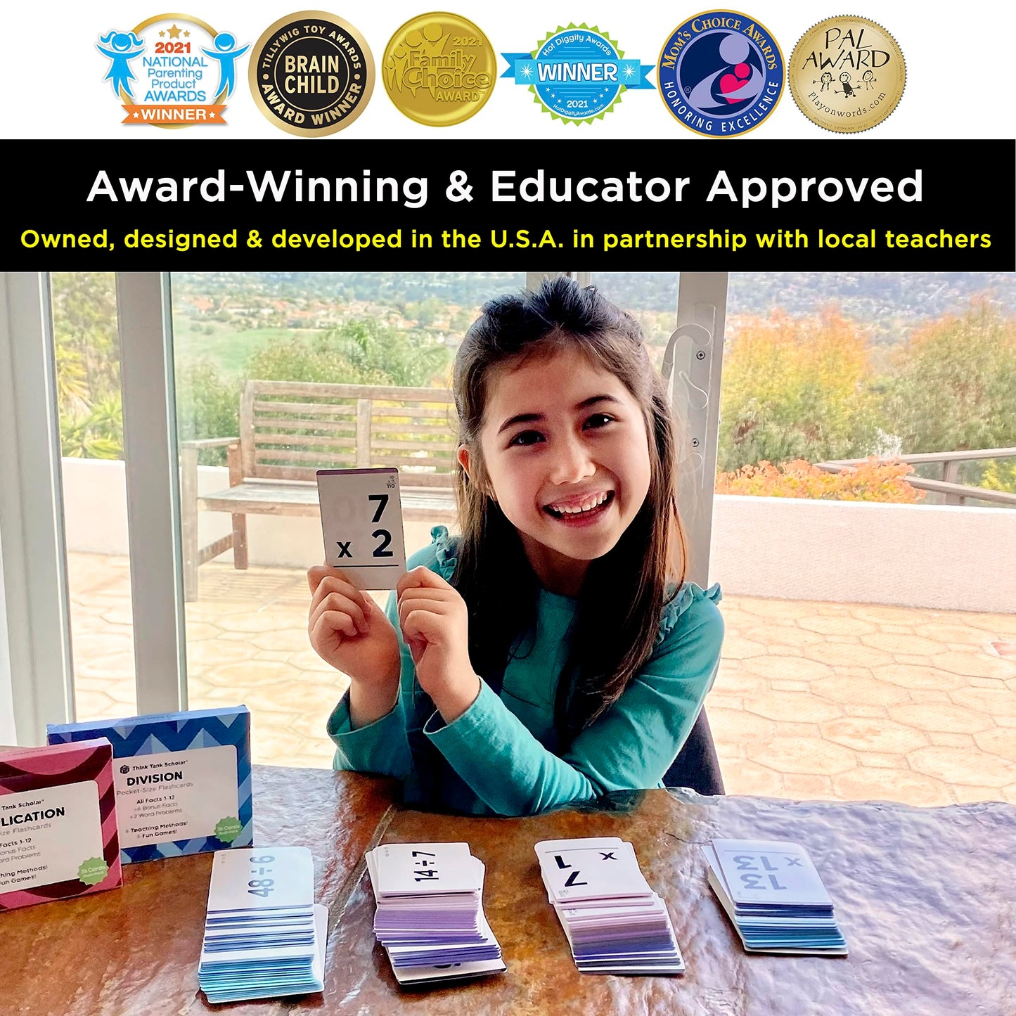 Award-Winning Math Flash Cards – 152 Multiplication & Division Facts (1–12) – 2 Facts Per Card with Visual Aids – Bonus Word Problems, Games & Durable Cardstock – Grades 2–6