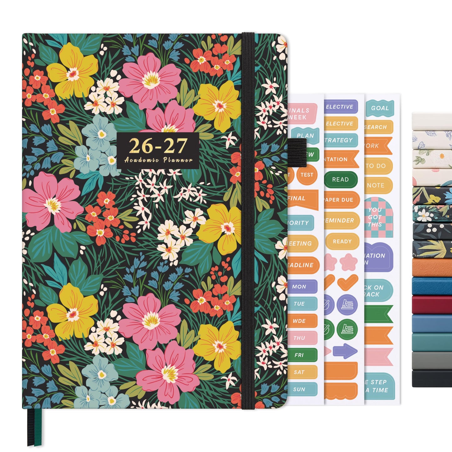 And Per Se Academic Planner 2026-2027 – Weekly & Monthly Planner, July 2026 to June 2027, A5 Leather Hardcover with Inner Pocket – Student & Teacher Organizer, 5.7" x 8"(Vivid Blooms)