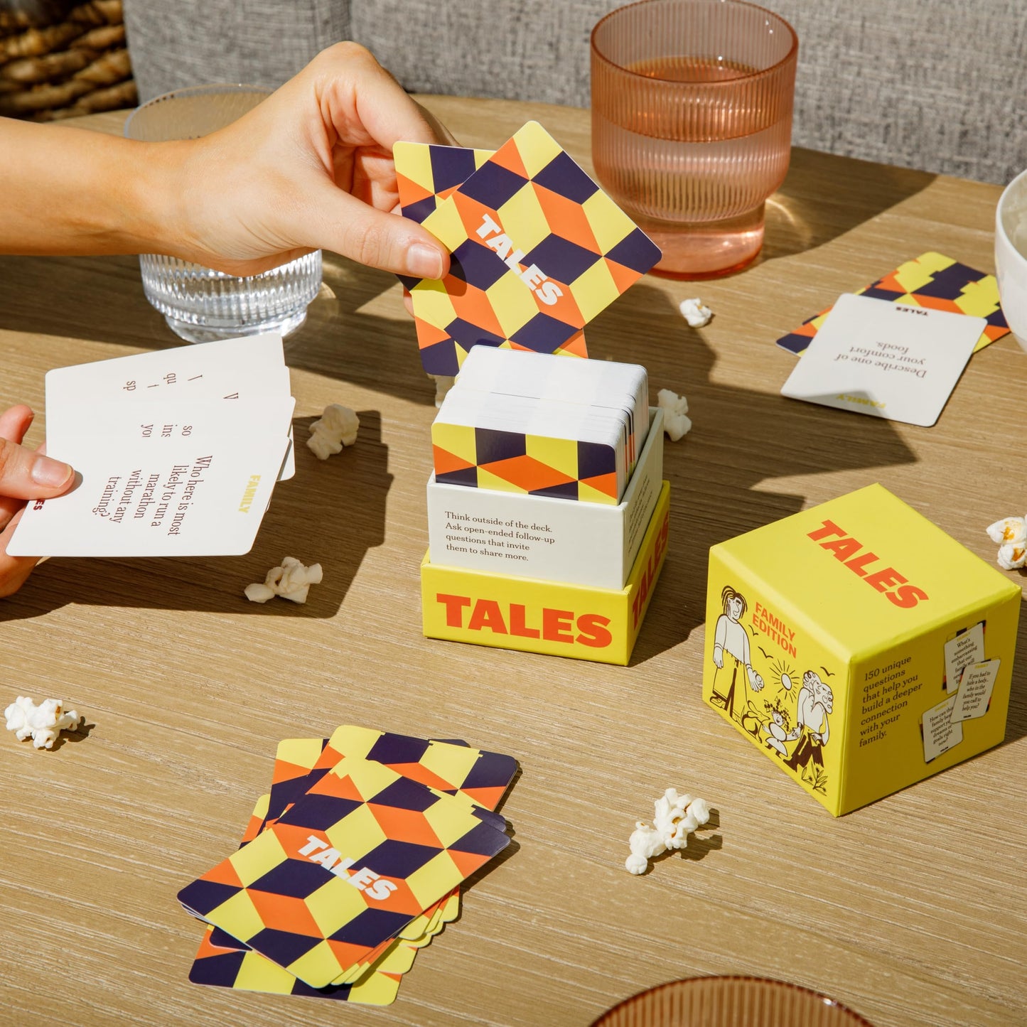 TALES Family Edition 150 Conversation Cards for Family Game Night, Adults, Teens, and Kids, Family Dinners, and Gatherings, Prompts for Meaningful Connections