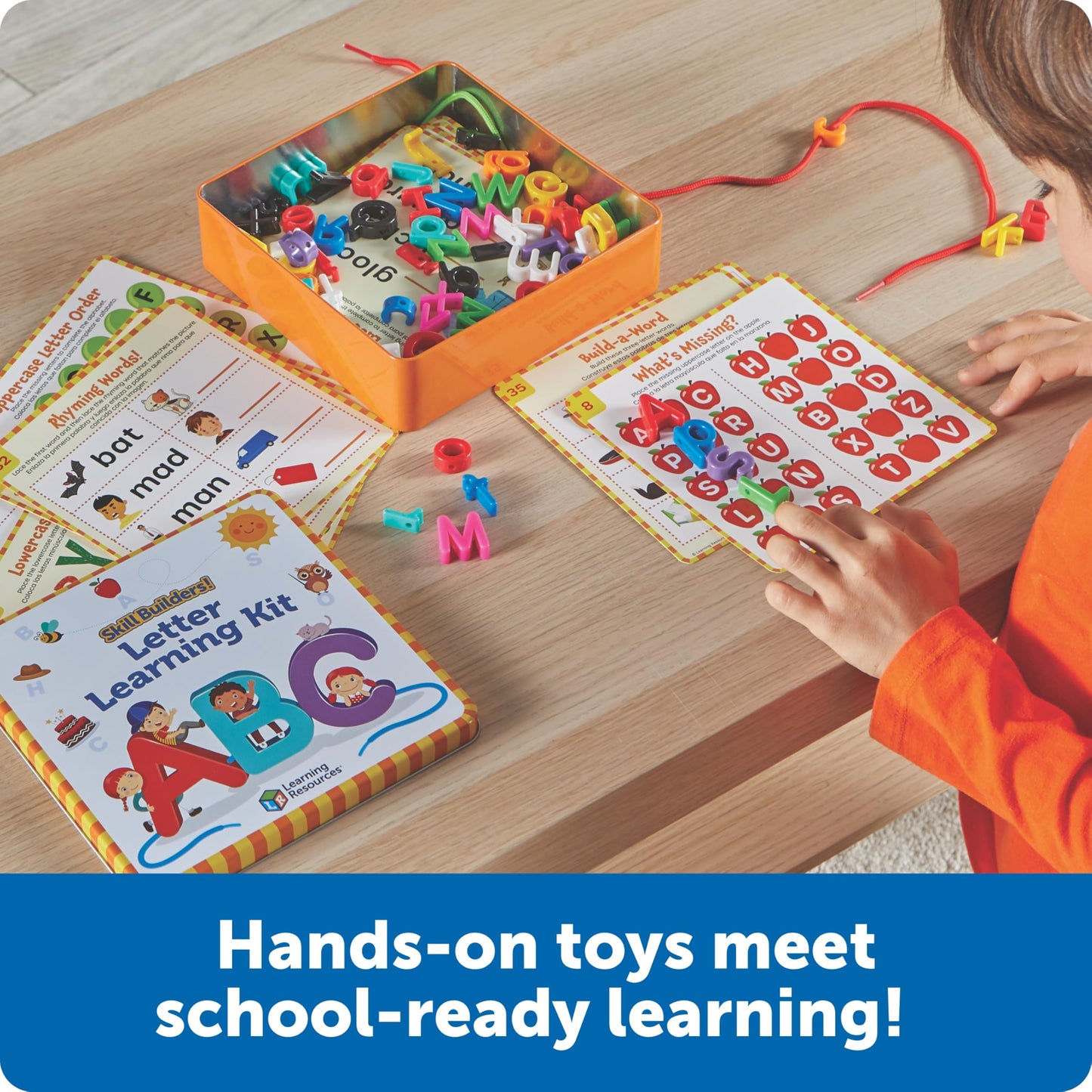 Learning Resources Skill Builders Letter Learning Kit - Alphabet Montessori Toys, Homeschool Supplies, Preschool Classroom Must Haves, Toddler Activities, Lacing Cards