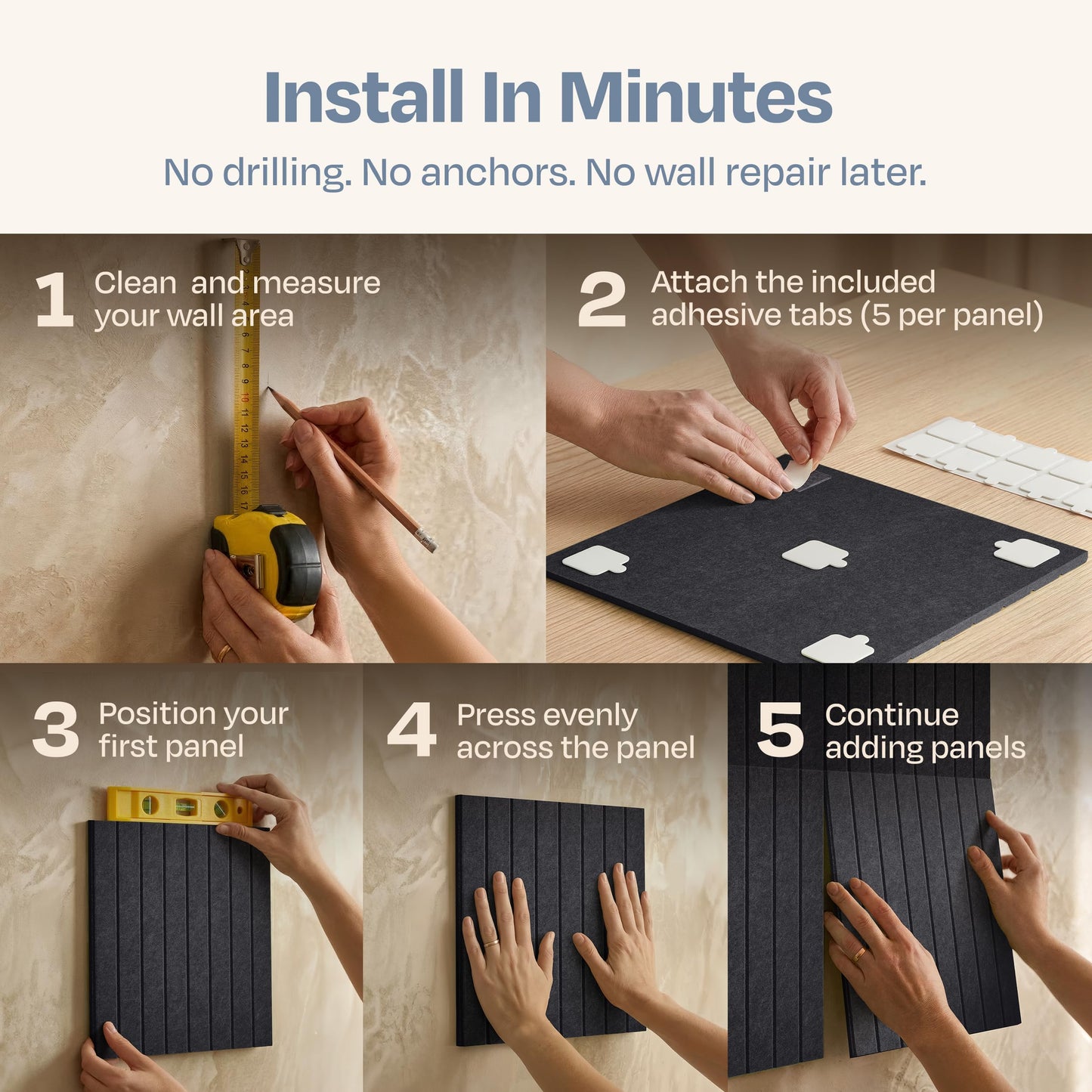 Ekkogo X-Large Cork Board Alternative 12-Pack Felt Bulletin Board Thick and Decorative Pin Board for Home Office Walls 47.24 x 35.43 Inches with 72 Adhesive Tabs - [Dark Gray]