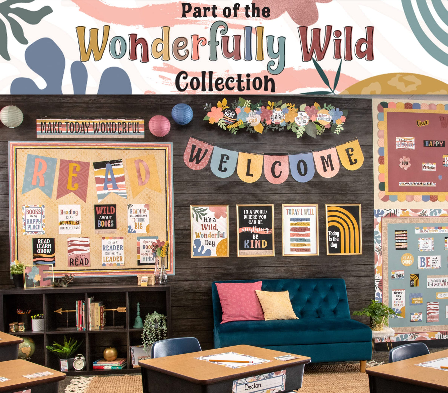 Teacher Created Resources Black Wild Whimsy 3" Magnetic Letters (TCR77516)