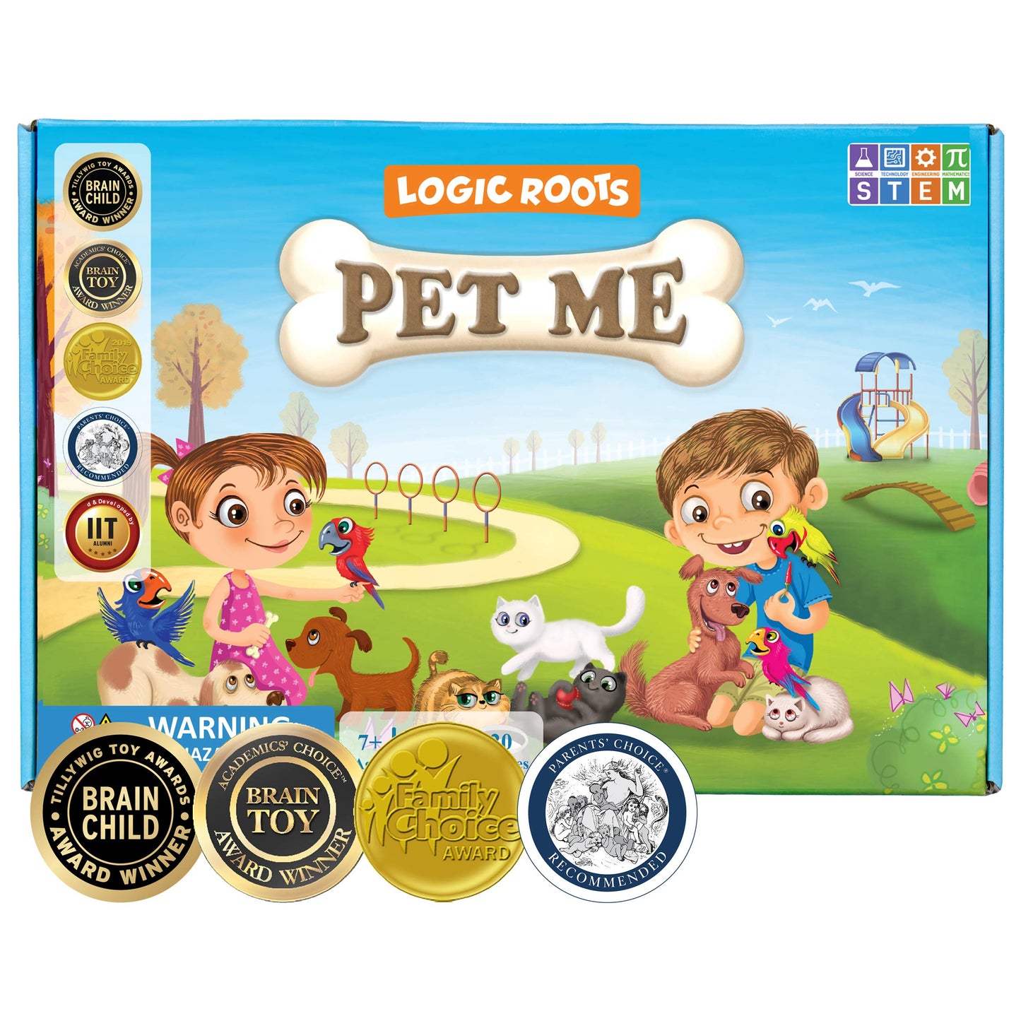 Logic Roots Multiplication and Division Game - Fun Math Board Game, Easy Start STEM Toy, Educational Gift for Kids (Girls & Boys), Homeschoolers, Grade 1 and Up (Pet Me)