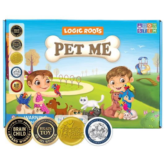Logic Roots Multiplication and Division Game - Fun Math Board Game, Easy Start STEM Toy, Educational Gift for Kids (Girls & Boys), Homeschoolers, Grade 1 and Up (Pet Me)