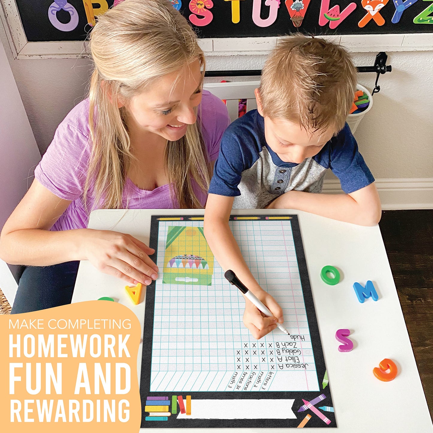 Attendance Chart for Classroom Management - 4 Incentive Chart for Classroom Essentials, 11x17 Student Behavior Charts and Homework Tracker, Teachers Class Attendance and Assignments Log