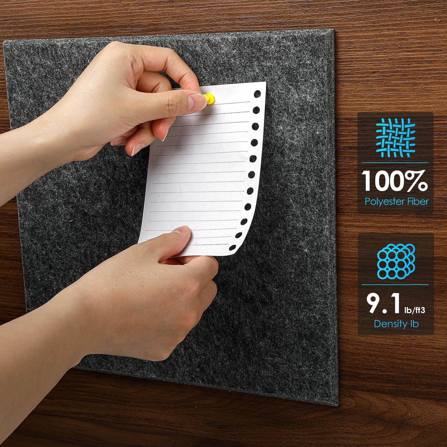 Bulletin Board 47" X 24" Cork Boards for Wall Alternative 8 Pack Grey Non-Stripe Felt Bulletin Board 48 Safe Adhesive 35 Push Pins for Office School Home Room Decor