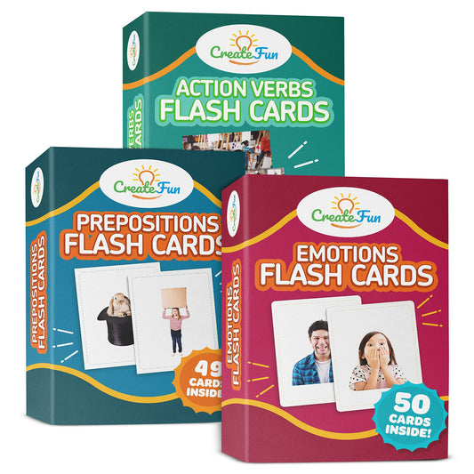 149 Prepositions, Emotions & Action Verbs Flash Cards Set - Educational Photo Cards with Learning Games for Toddlers, Kids, Adults, Seniors, Preschool Prep, Speech Therapy and ESL Teaching Materials